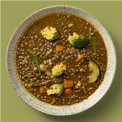 Lentejas verdinas de Puy con verduras eco de temporada