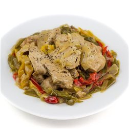 Lomo de atún con verduras