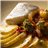 Lomo de bacalao con tomate y verduras, con patatas al horno-detalle