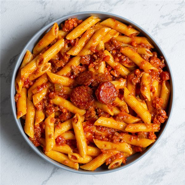 Macarrones con chorizo-lateral