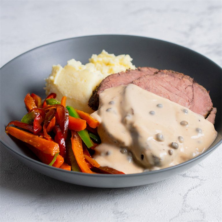 Meloso de ternera en salsa a la pimienta