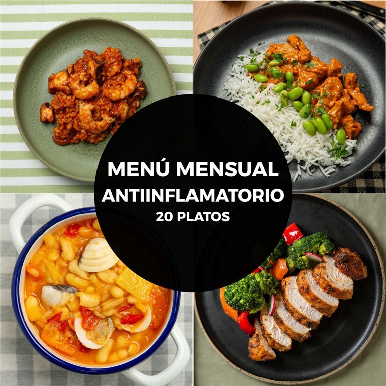 Menú mensual antiinflamatorio 20 platos