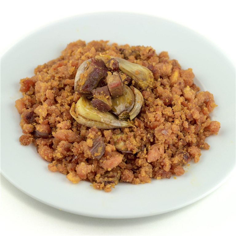 Migas con chorizo sin gluten