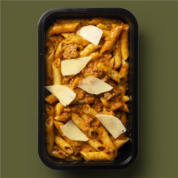 Nuestros macarrones con chorizo-lateral