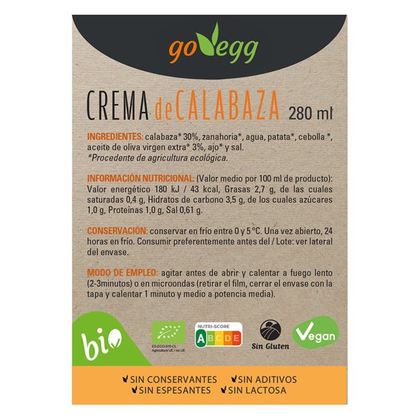Pack 3 Cremas de Calabaza BIO, 840 g-izquierda