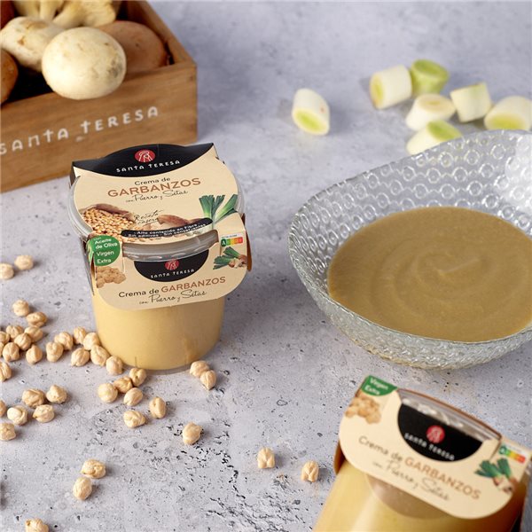 Pack 6 Cremas de Garbanzos con Puerro y Setas 2.400g-detalle