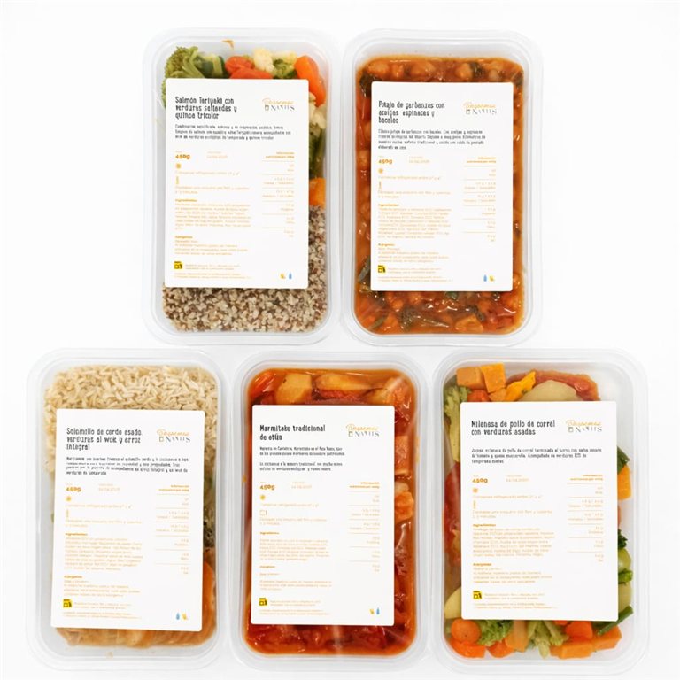Pack 5 platos sorpresa (1 pescado - 1 carne - 1 legumbre - 1 pasta - 1 vegetariano)