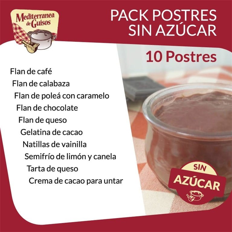 Pack de Postres Sin Azúcar (10 Postres)