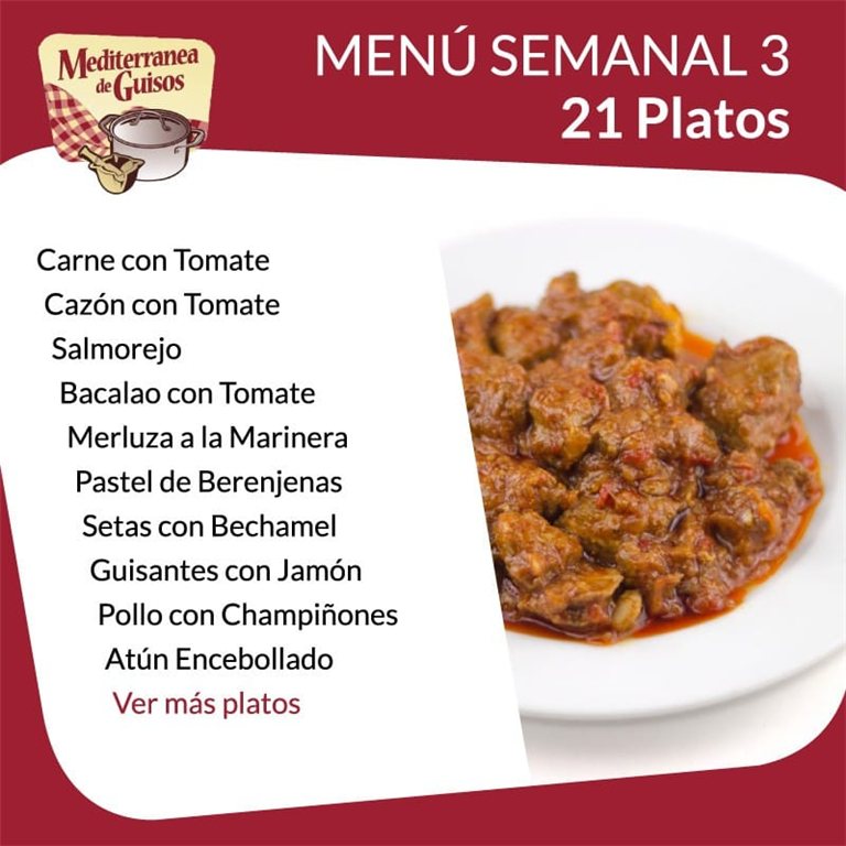 Pack Menú Opción Semanal 3