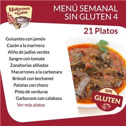 Pack Menú Semanal Sin Gluten 4. Asesorados por ASPROCESE-FACE RESTAURACIÓN.
