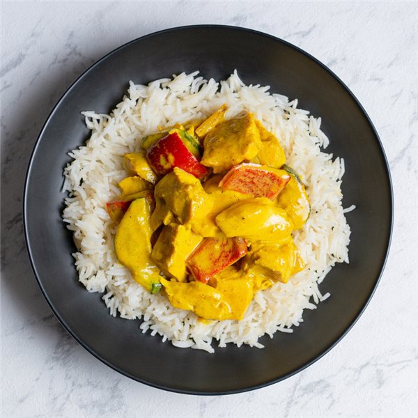 Pollo al curry con arroz-lateral