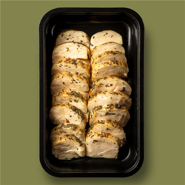 Pollo de corral a baja temperatura con hierbas provenzales-lateral