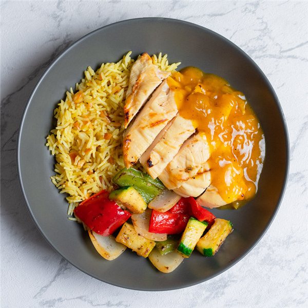 Pollo en salsa a la naranja-lateral