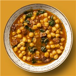 Potaje de garbanzos con espinacas y butifarra negra