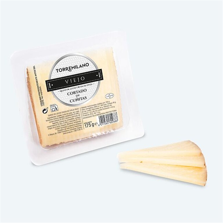 Queso de Oveja de Leche Cruda Viejo Torremilano Cortado en Cuñitas