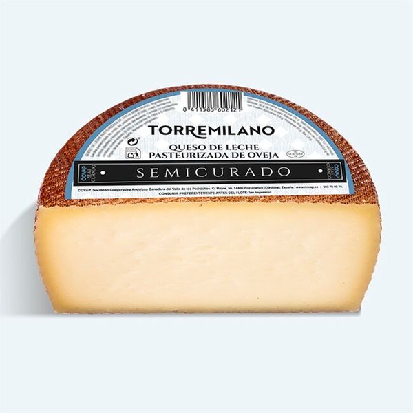 Medio Queso de Oveja de Leche Pasteurizada Semicurado-trasera