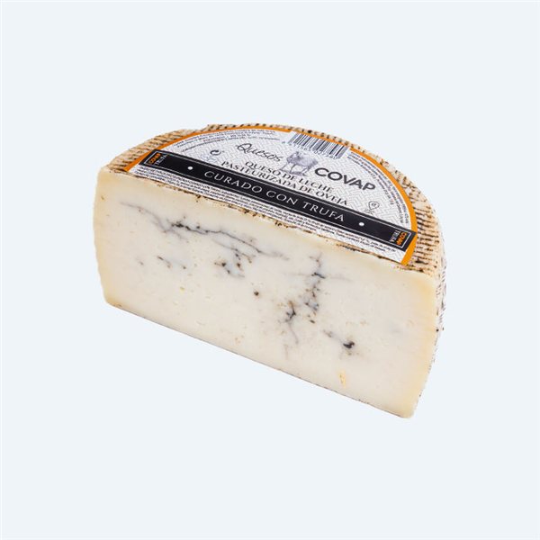 Medio Queso de Oveja Pasteurizado Curado con Trufa-trasera