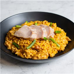 Risotto de gorgonzola y pollo