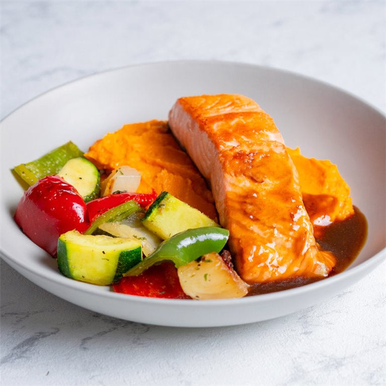 Salmón con salsa teriyaki