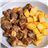 Salteado de presa con patatas-detalle
