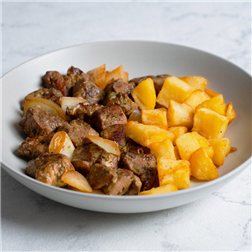 Salteado de presa con patatas