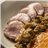 Solomillo cerdo, ragout de setas, patata y boniato asados-detalle