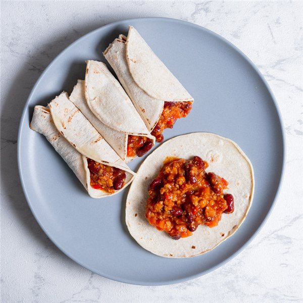 Tacos de chili vegano-detalle