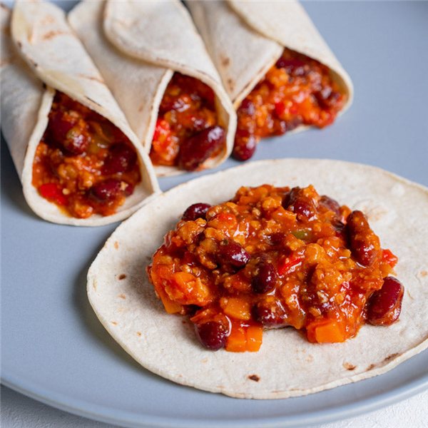 Tacos de chili vegano-lateral