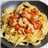 Tagliatelle con gambas a la siciliana-lateral