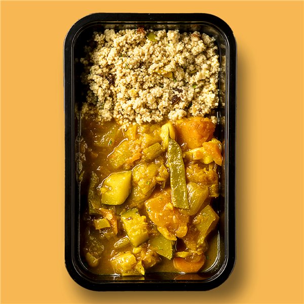 Tajine de verduras estilo Marroquí con cous-cous-lateral