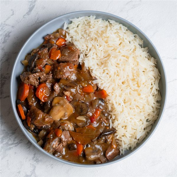 Ternera guisada con champiñones-lateral