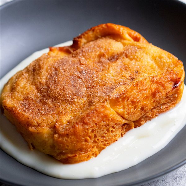 Torrija brioche con crema avainillada-detalle