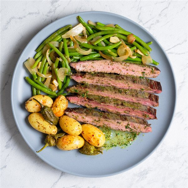 Vacío de ternera con chimichurri-detalle