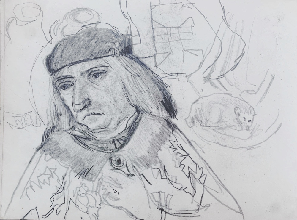 Study of Adolph of Cleves from ‘The study of the Triptych with the miracles of Christ- The marriage of Cana’ at the National Gallery of Victoria.