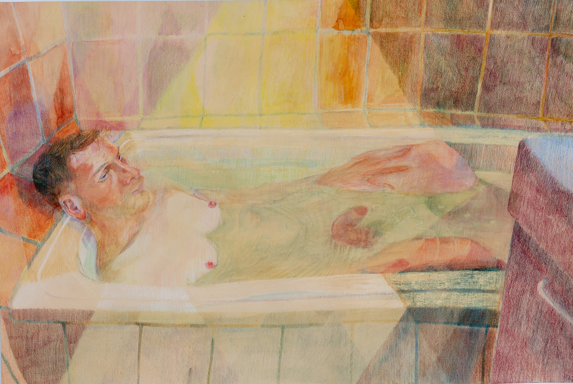 Nude in the Bath After Pierre Bonnard