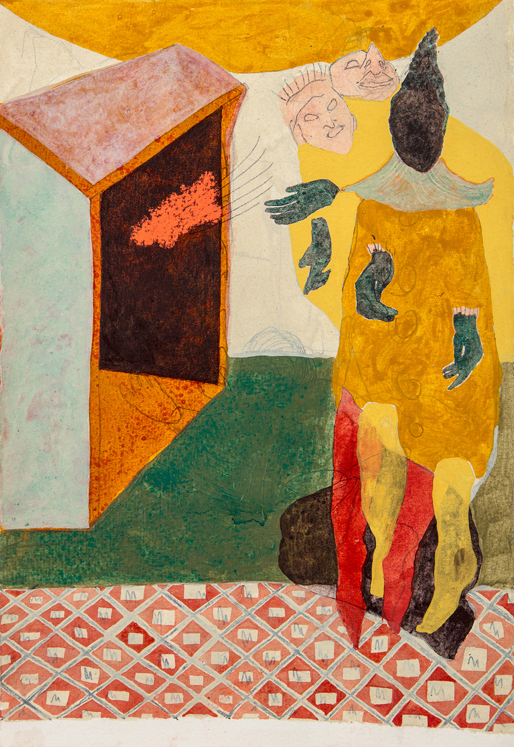 Untitled, Tiles on the floor and house