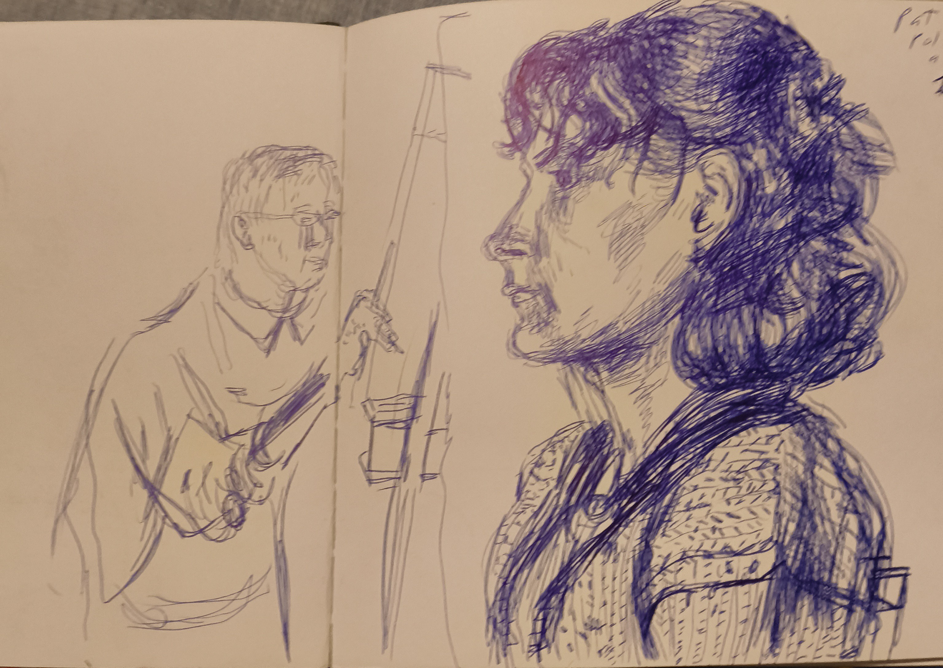 In my Drawing Class the model, clothed sits