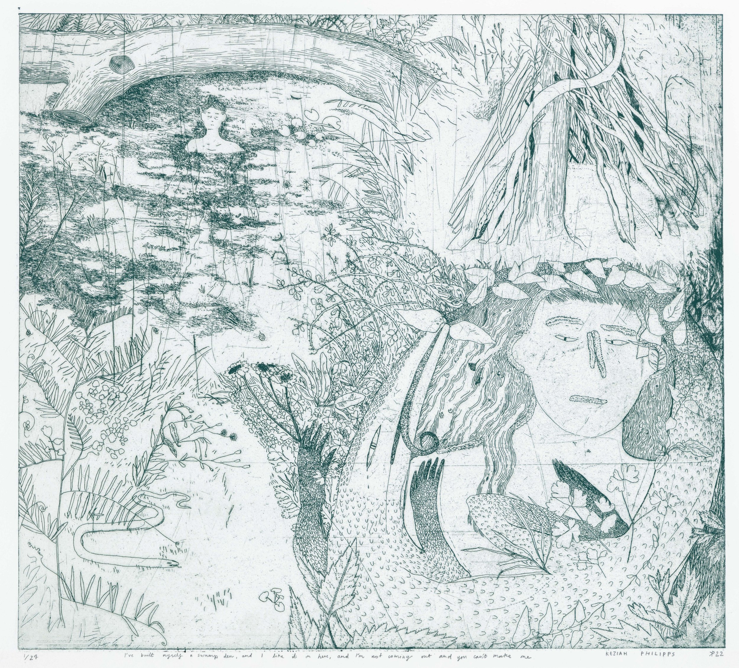 I've built myself a swamp den, and I like it in here, and I'm not coming out and you can’t make me