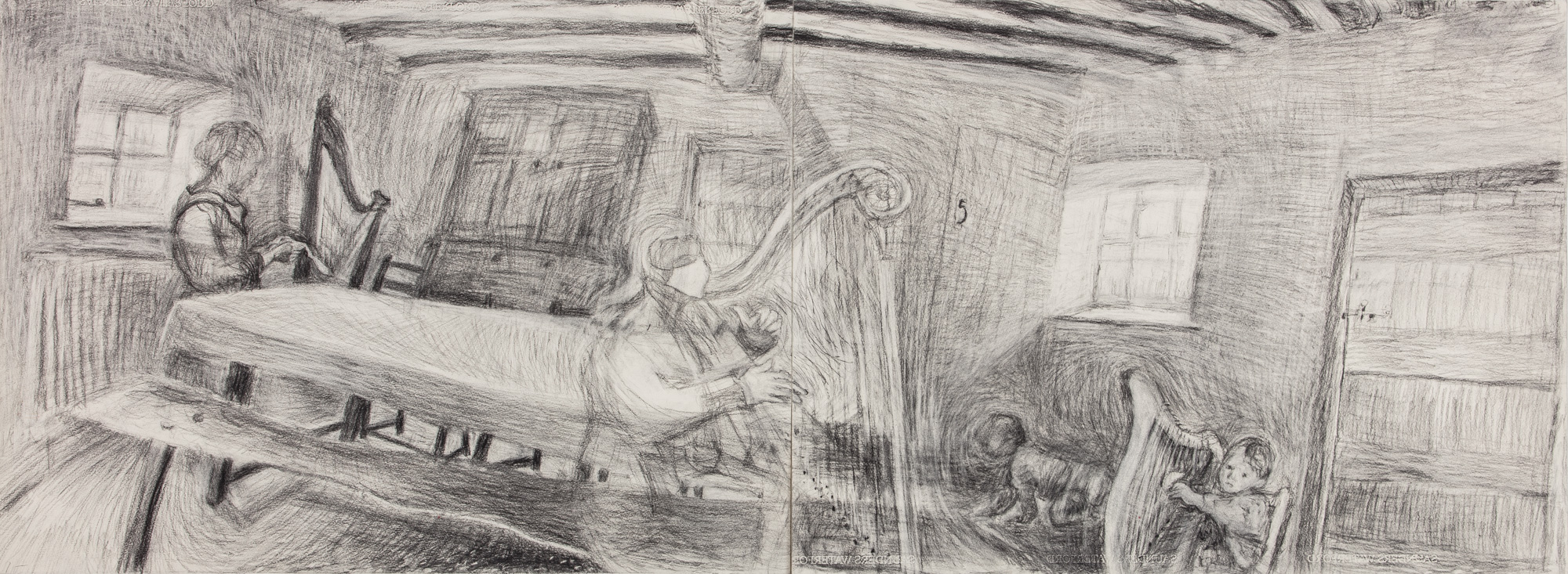 Dylanwad Parri Ddall ai fwgwd - Influences of John Parry  (The 18thC blind Welsh triple harpist with his mask)