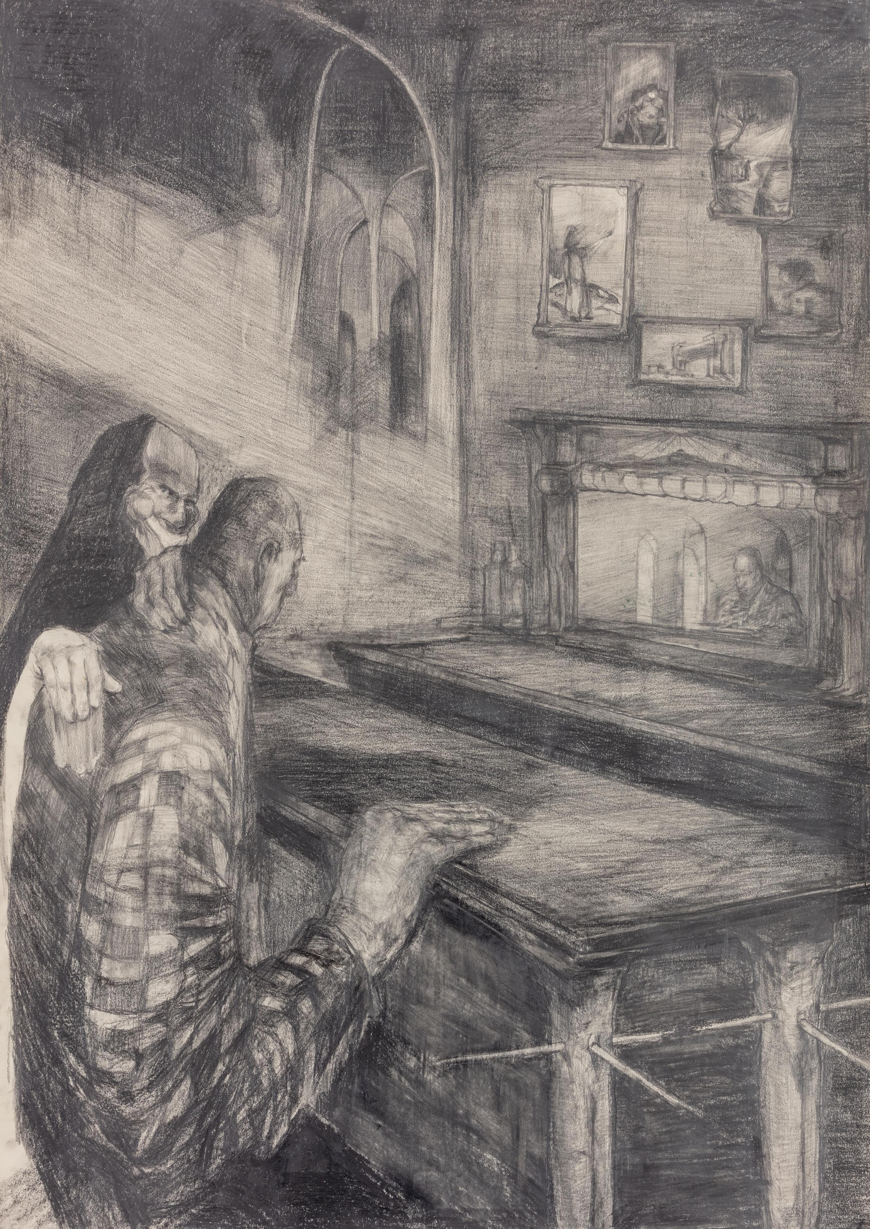 Exiting the courtroom