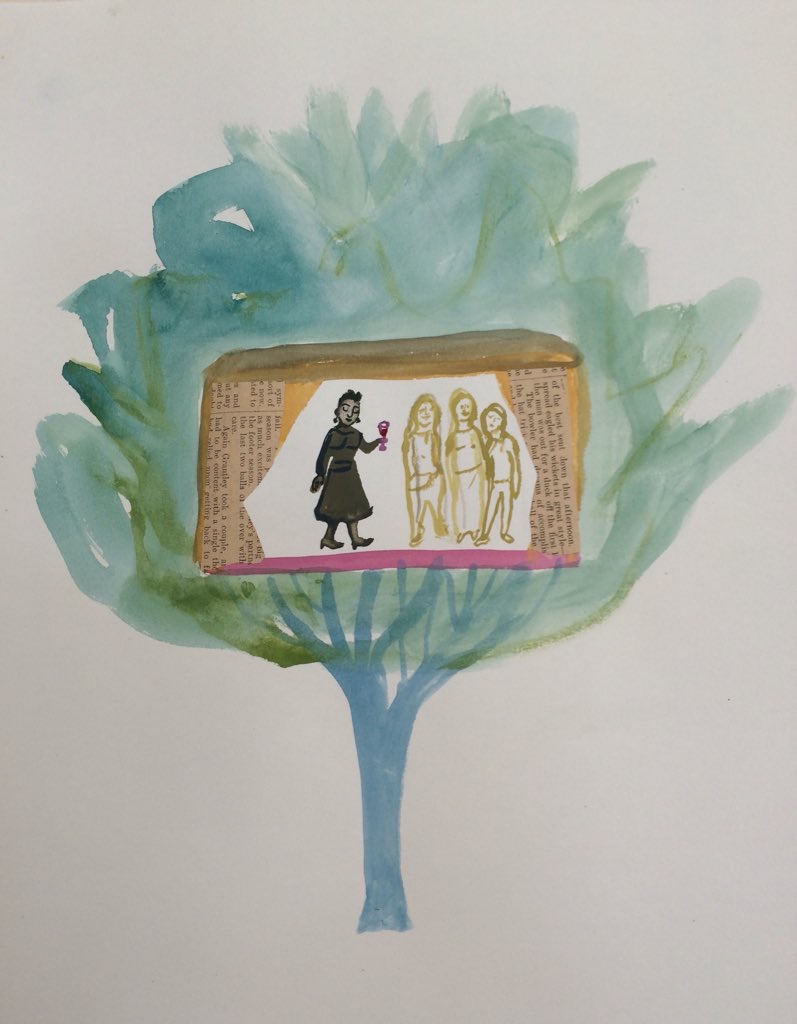 Welcoming ghosts into the forest hut with wine