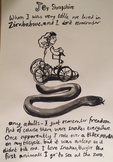 From 'stories collected live in ink' an ongoing project. Black Mamba