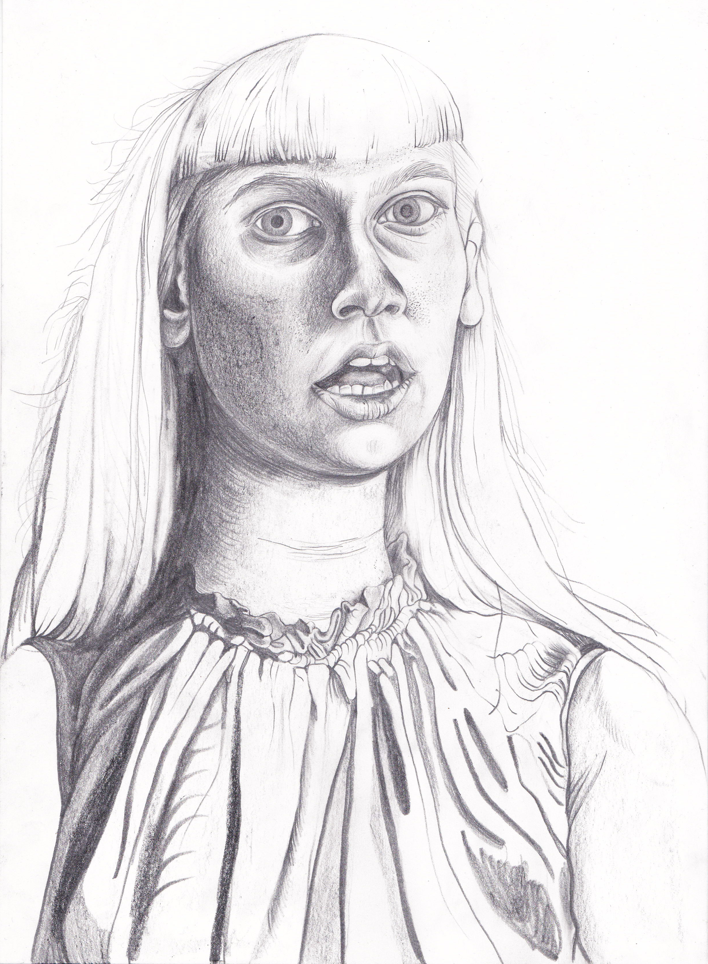 Self portrait with mouth open