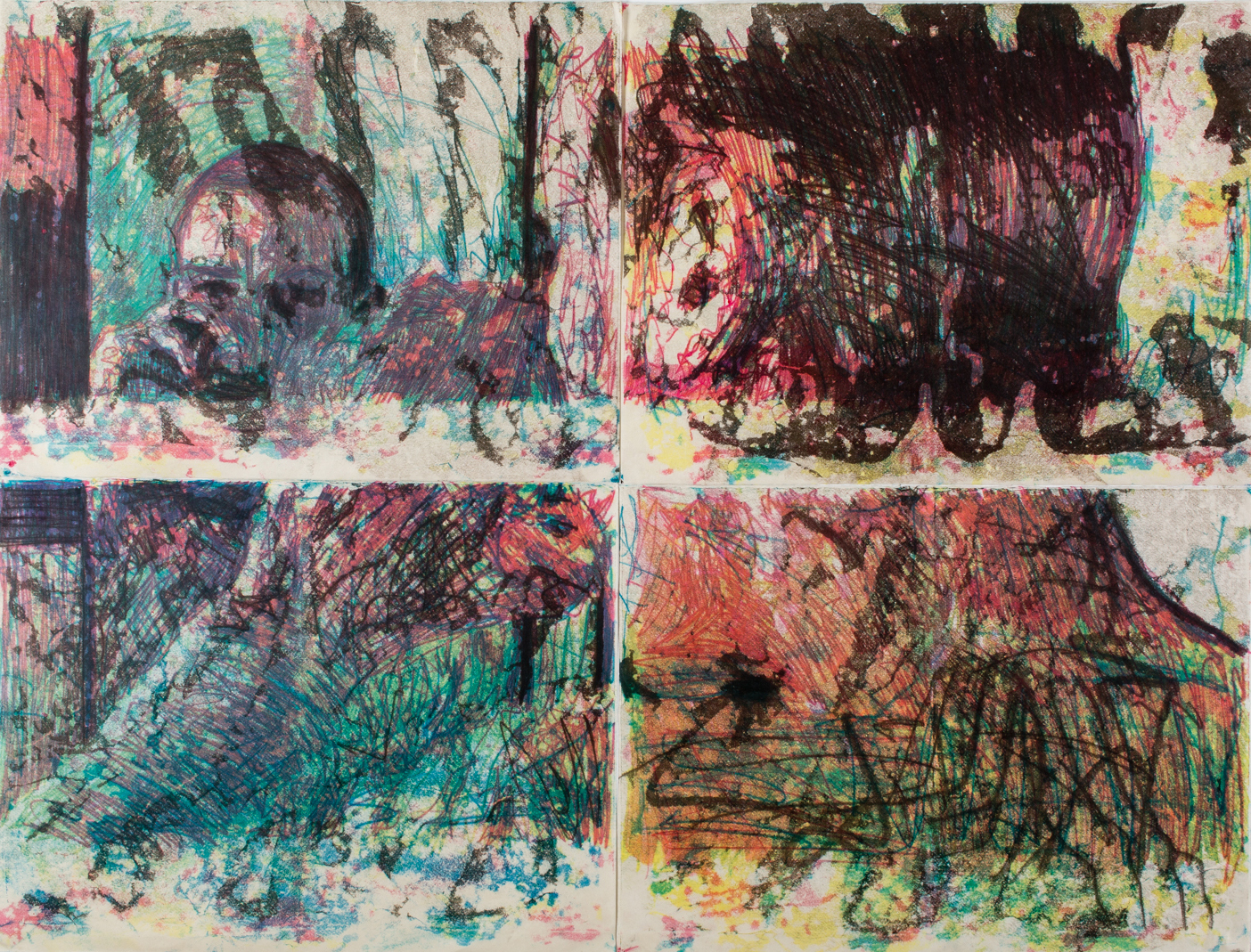 Portraits: Drawing and Monotype Image