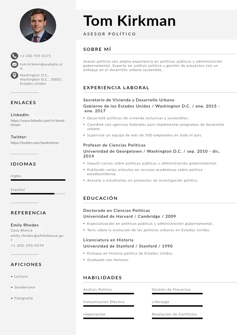 two column curriculum-politico resume example