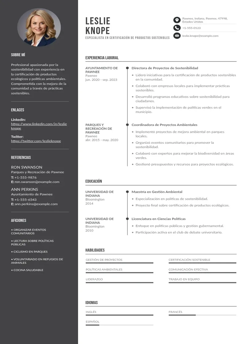 two column especialista-en-certificacion-de-productos-sostenibles resume example