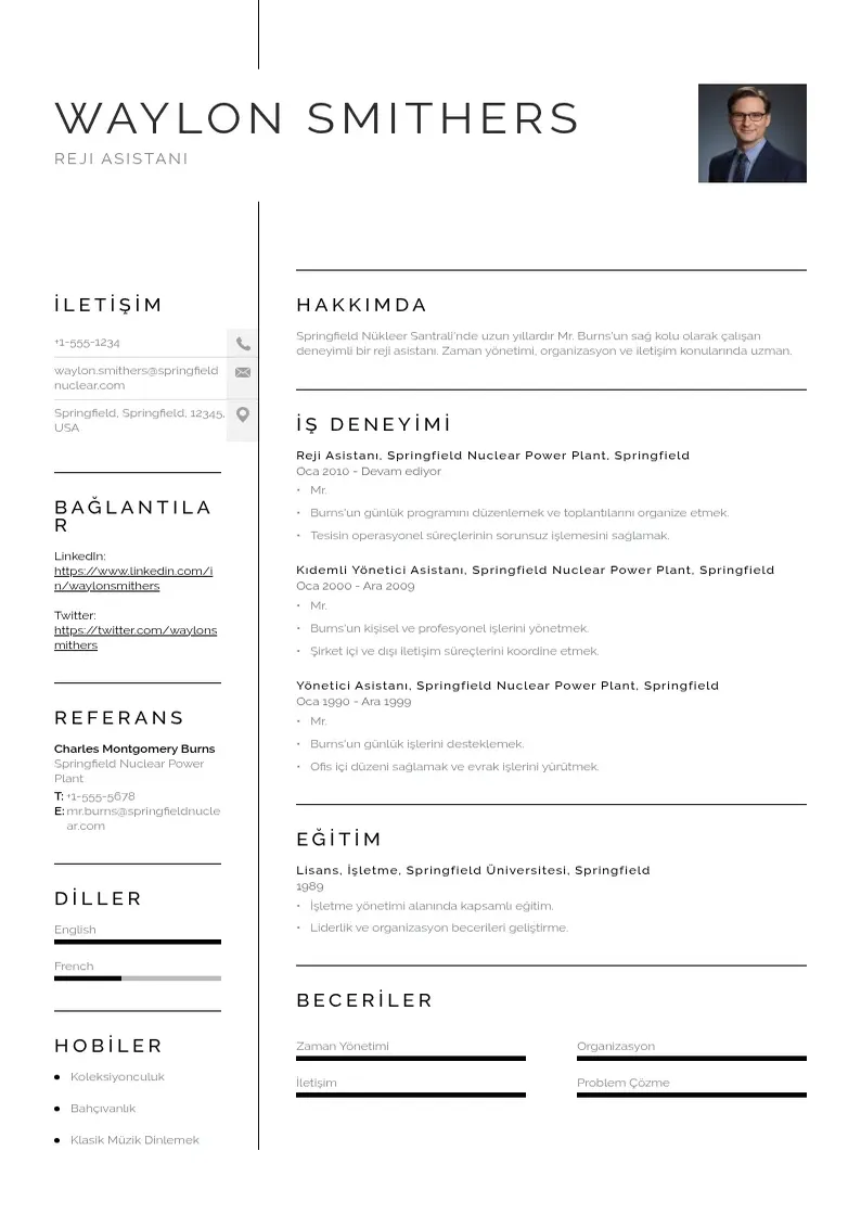 Vienkārša Reji asistani CV piemērs