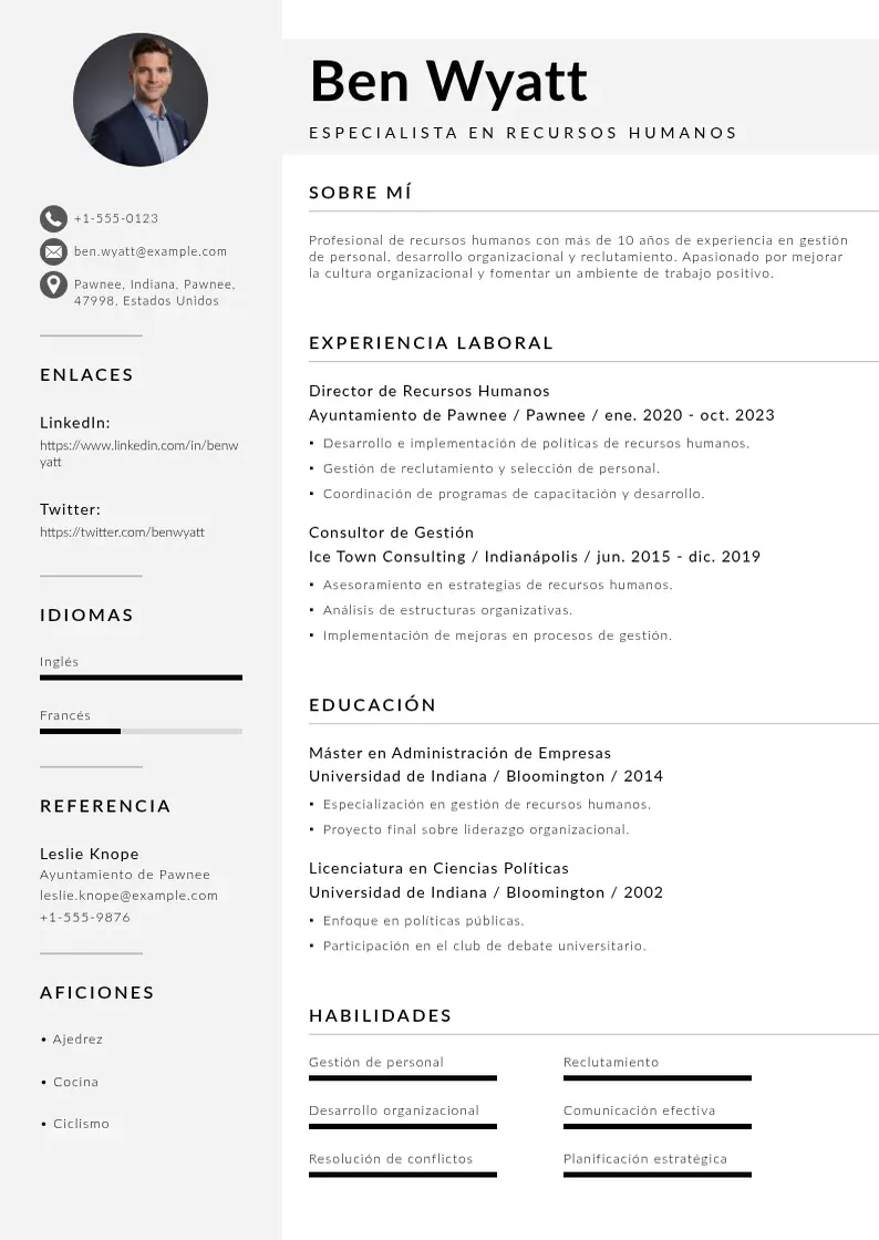 two column curriculum-recursos-humanos resume example