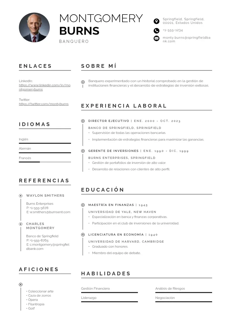 two column cv-banquero resume example