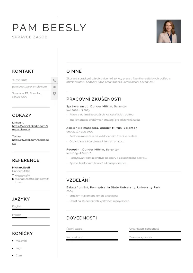 Vienkārša Spravce zasob zivotopis CV piemērs